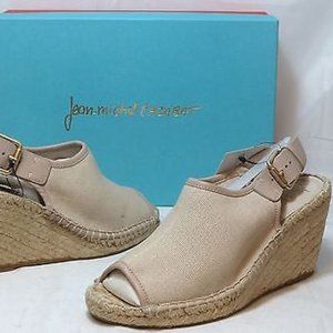 JEAN-MICHEL CAZABAT Women's Mariela Wedge Espadrille-Taupe fabric/leather